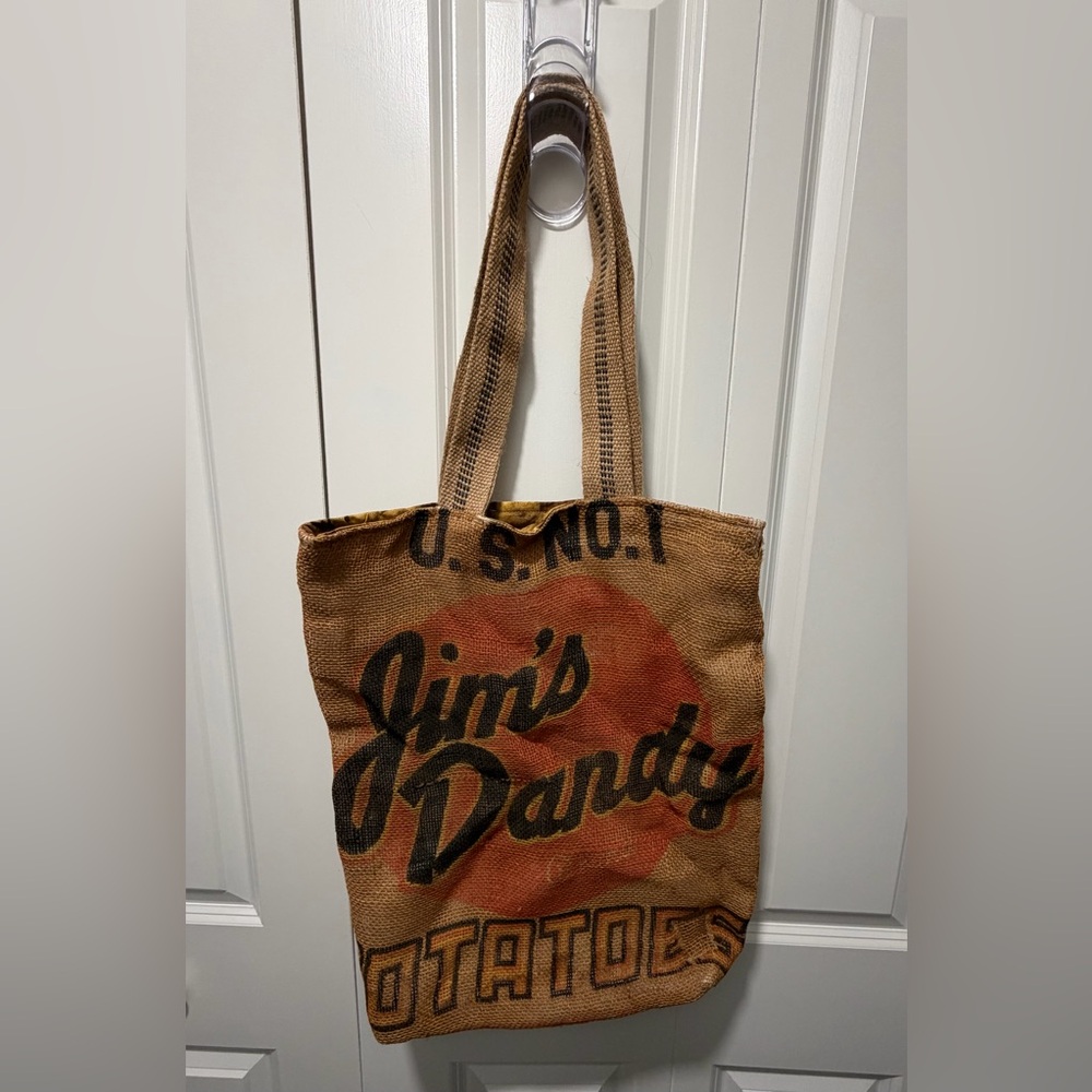Vintage Burlap Tan Shoulder Bag